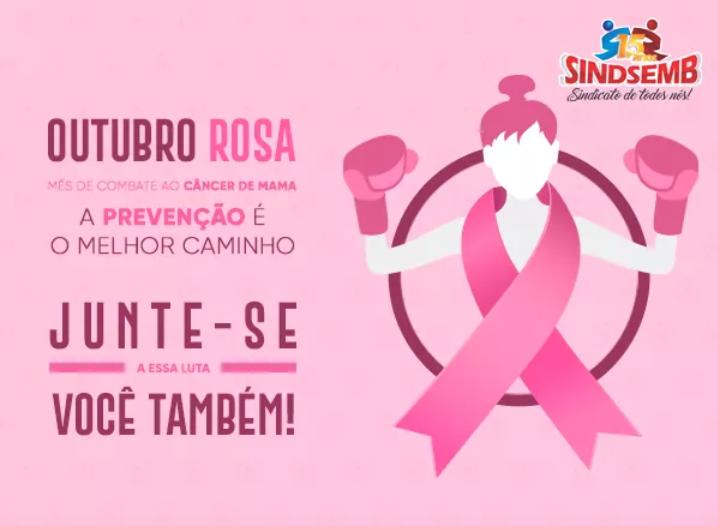 ﻿Outubro Rosa no Sindsemb: Presidente Carmélia da Mata incentiva campanha de prevenção ao câncer de mama