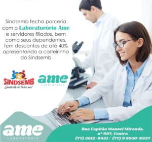 Sindsemb fecha parceria com o Laboratório Ame